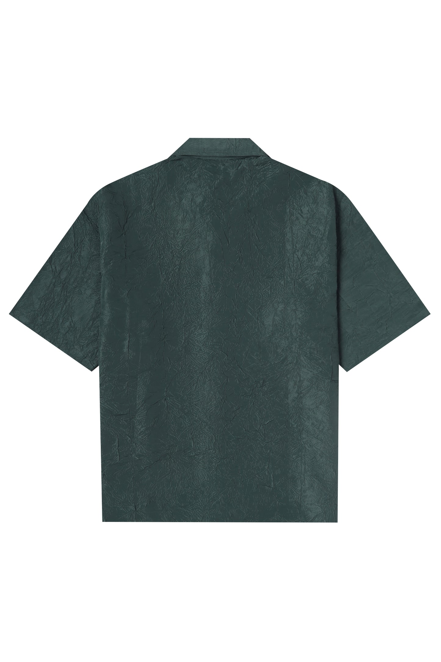 CRINKLED BOTTLE GREEN SHIRT