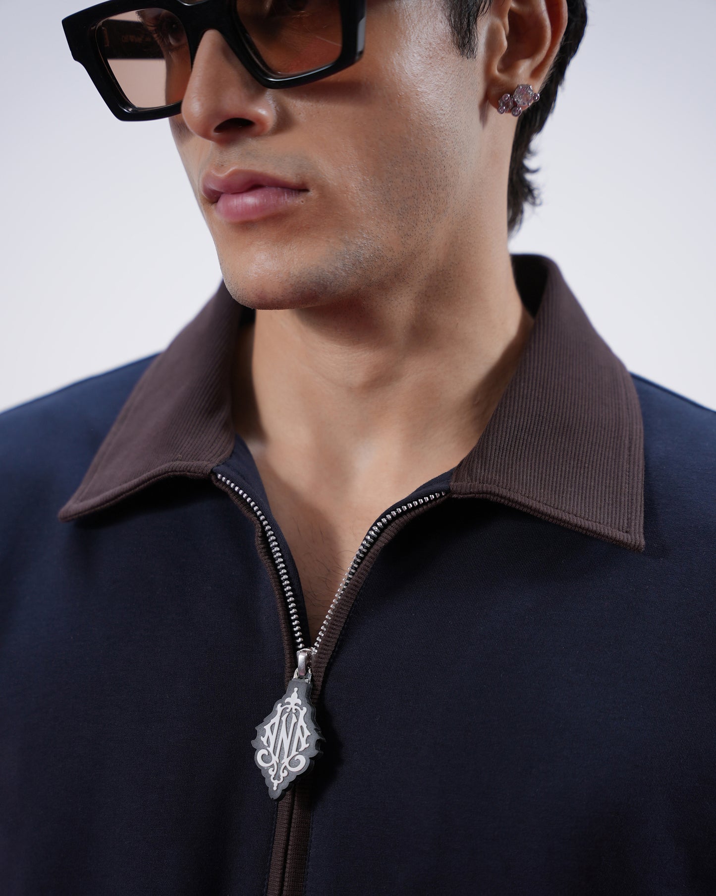 BLOCK COLLAR POLO (NAVY)