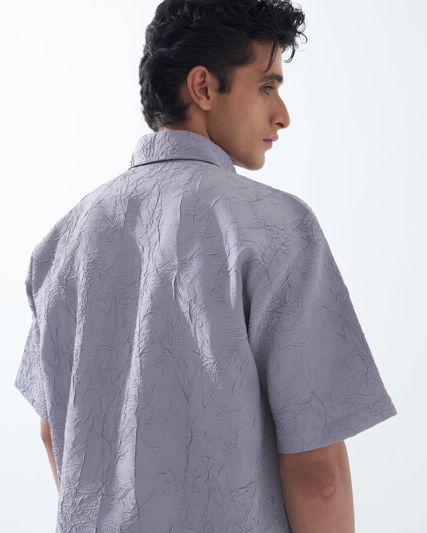 CRINKLED LIGHT GREY SHIRT