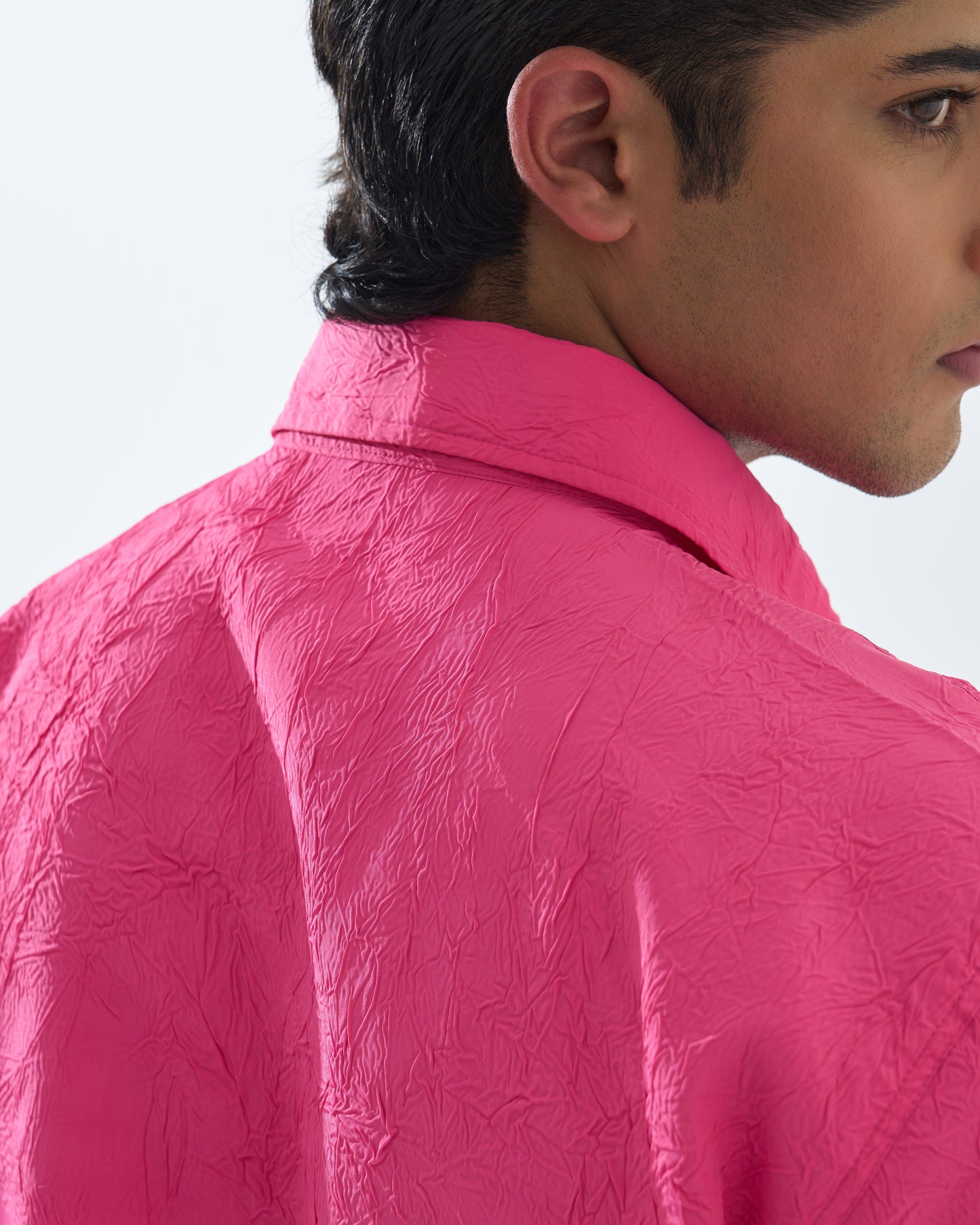 CRINKLED NATTY PINK SHIRT