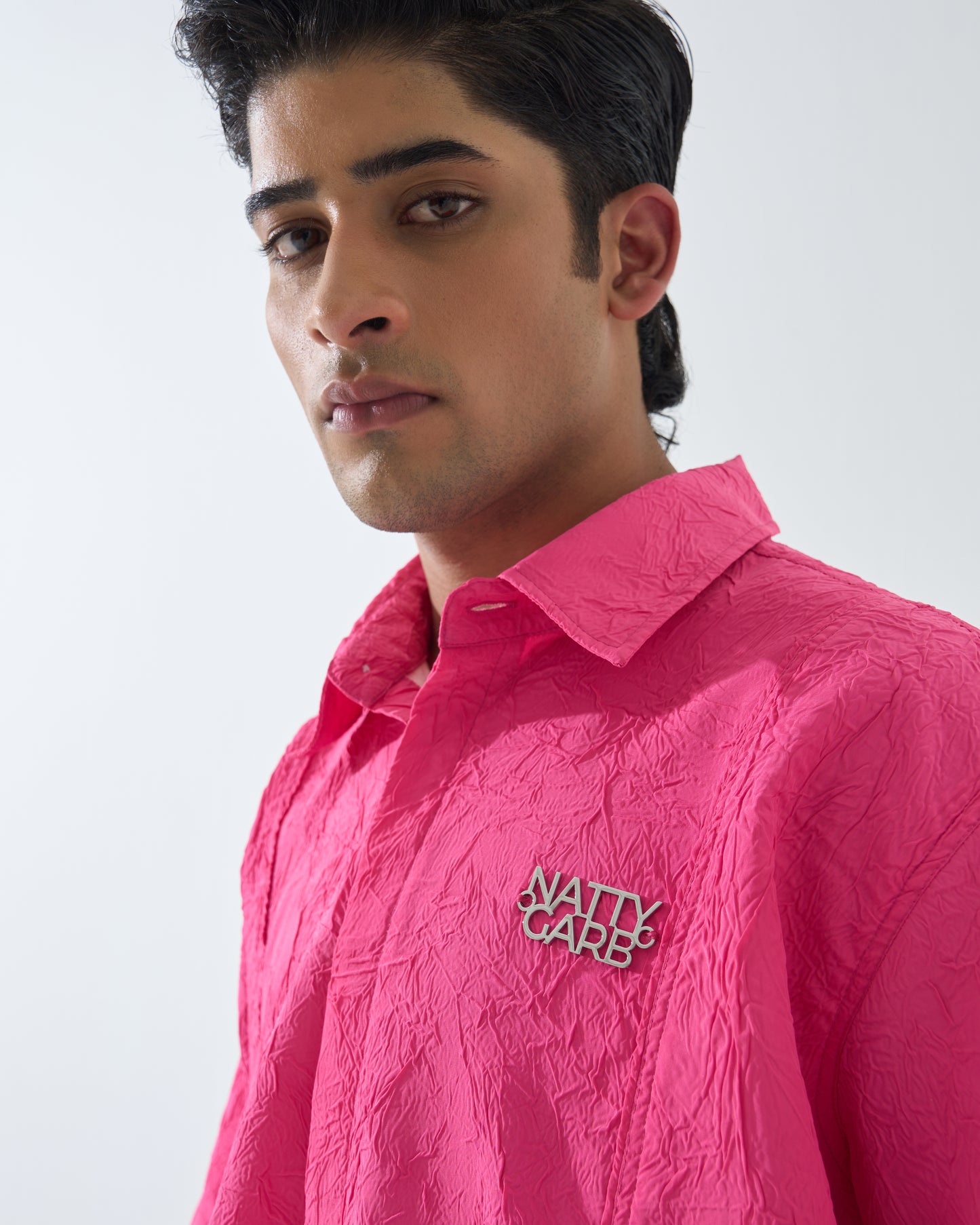 CRINKLED NATTY PINK SHIRT