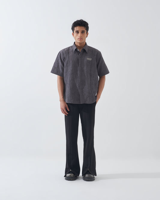 CRINKLED DARK GREY SHIRT