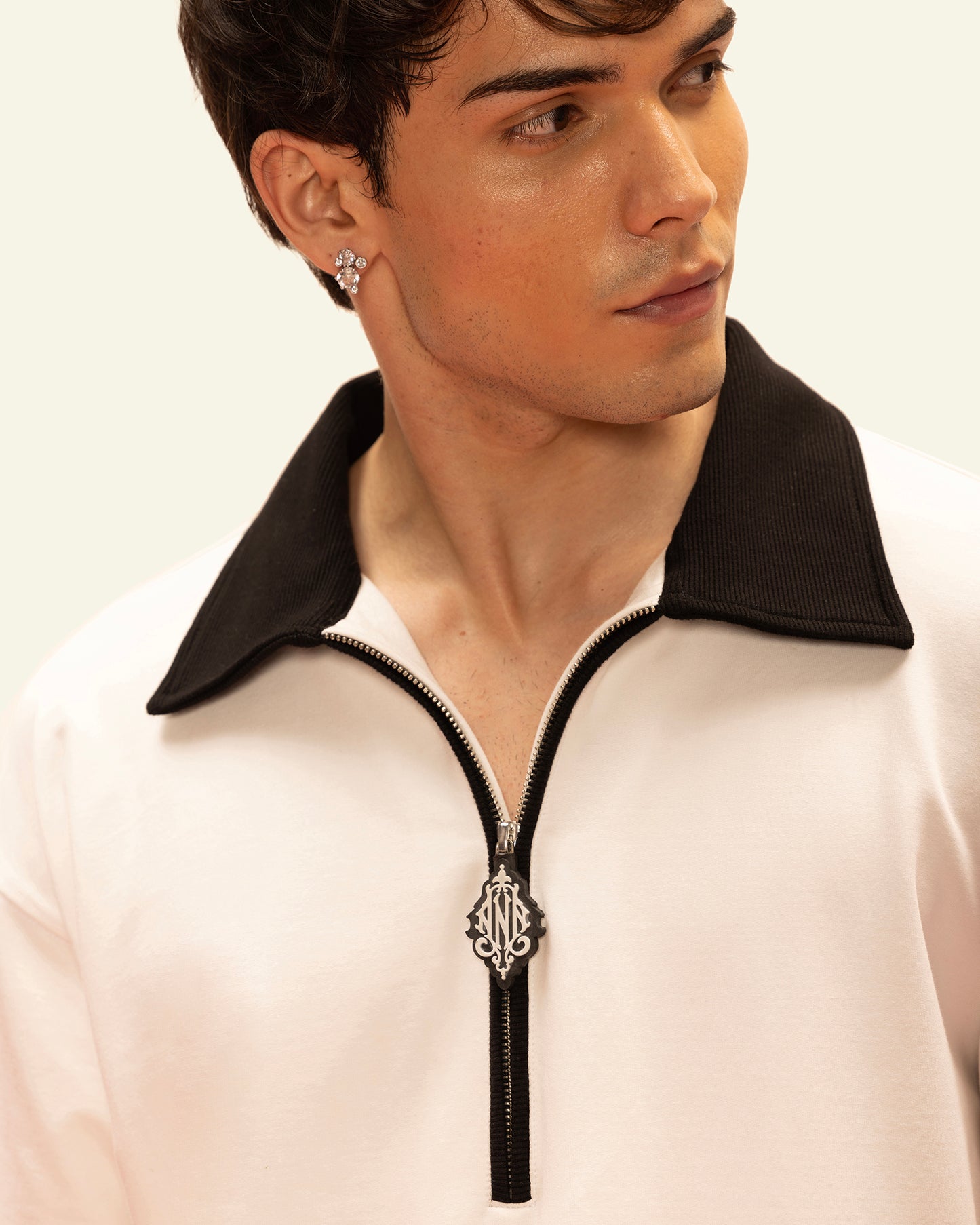 BLOCK COLLAR POLO (WHITE)