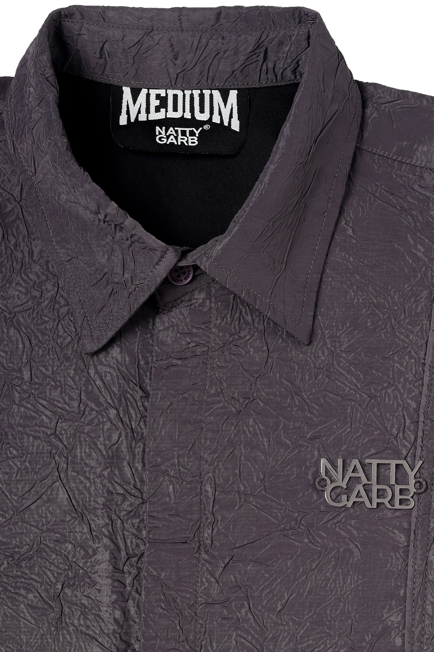 CRINKLED DARK GREY SHIRT