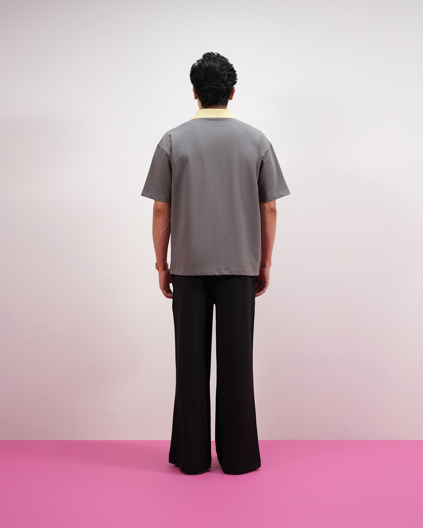 BLOCK COLLAR POLO (GREY)
