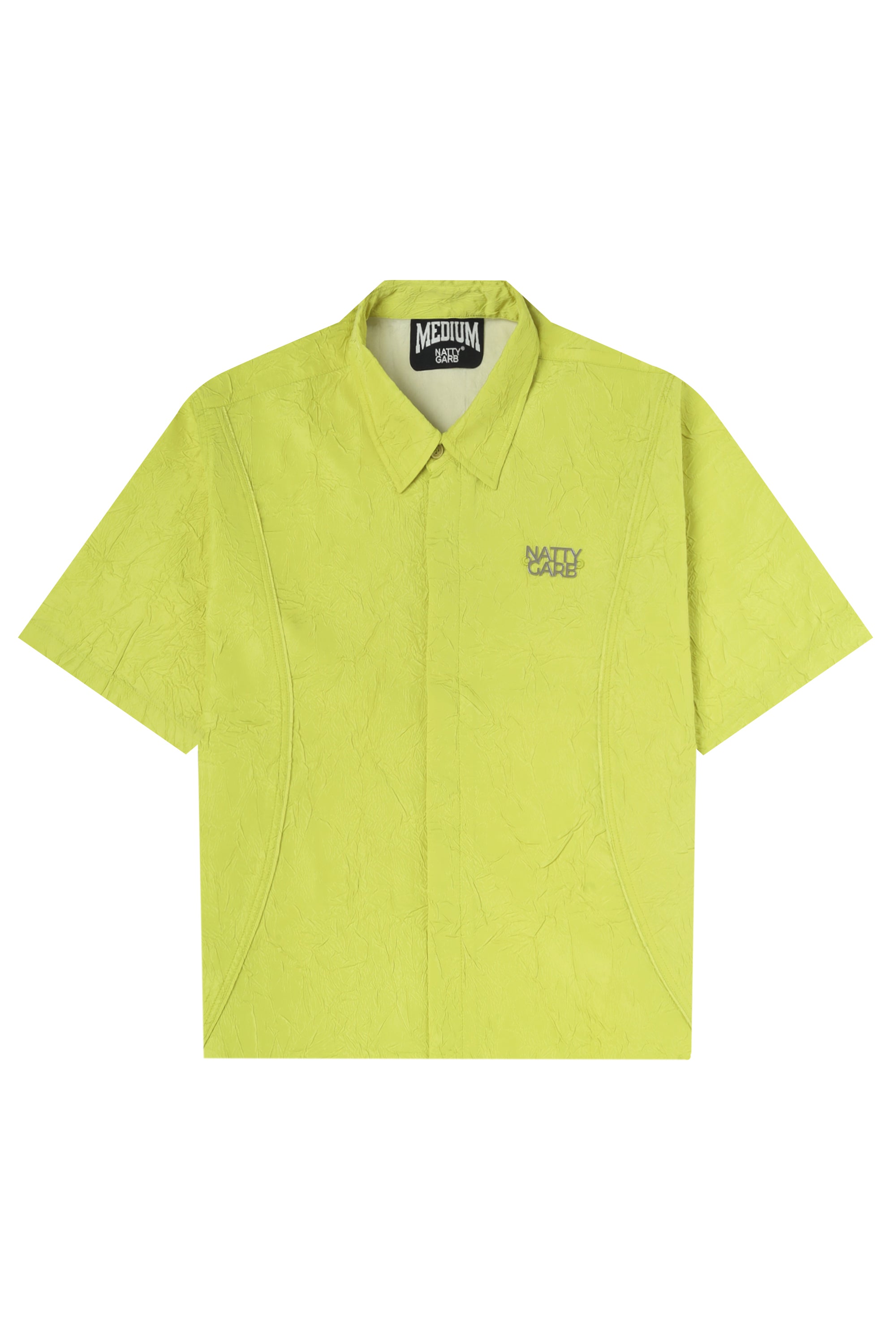 8YARDS 蛍光イエロー ラグランシャツ CRINKLED NEON GREEN SHIRT – NATTY GARB