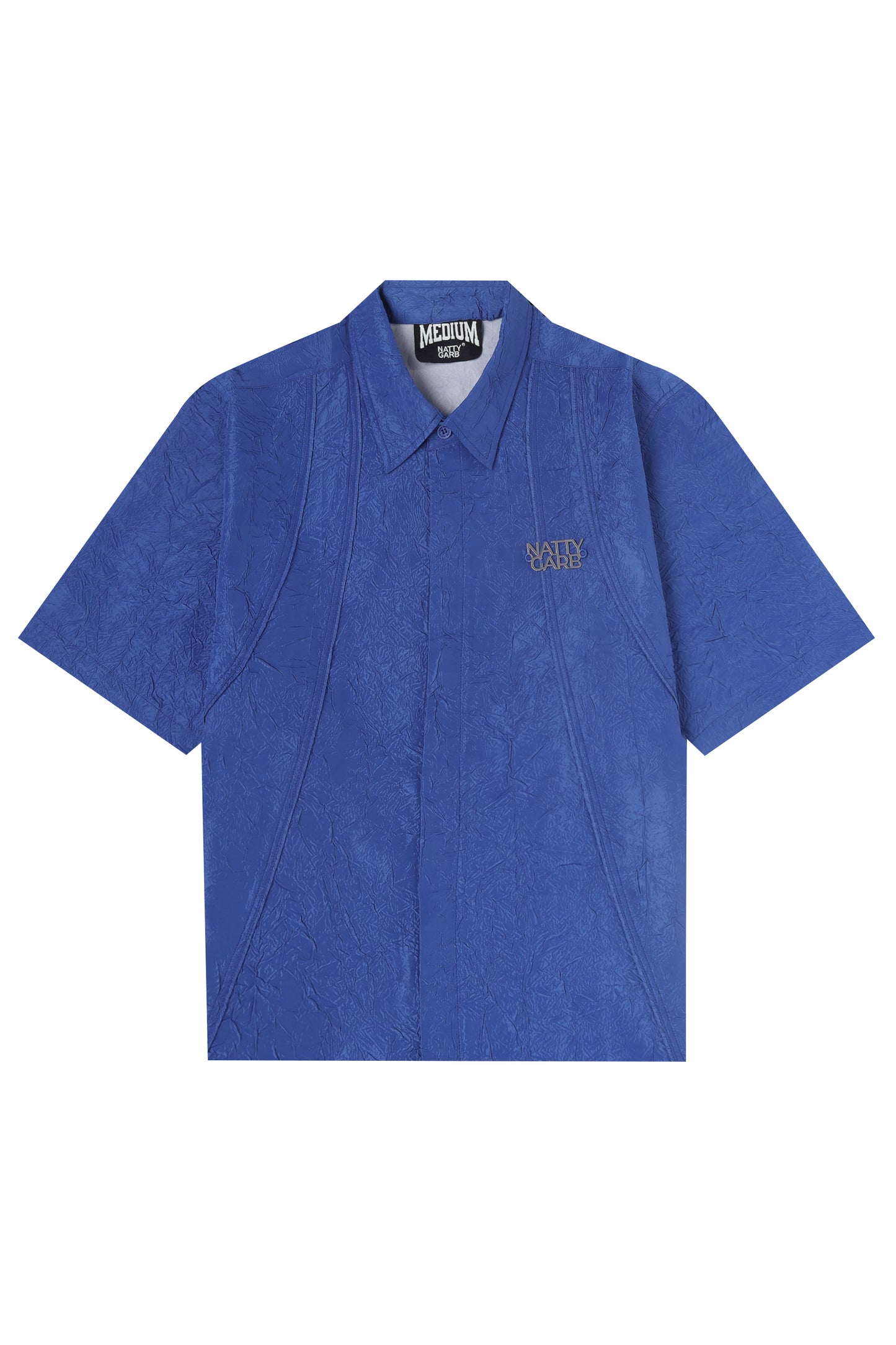 CRINKLED BLUE SHIRT