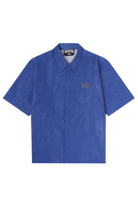 CRINKLED BLUE SHIRT