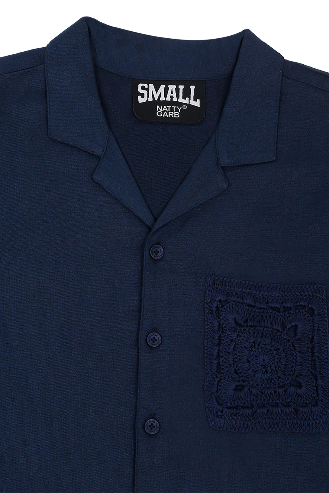 CROCHET POCKET LINEN SHIRT