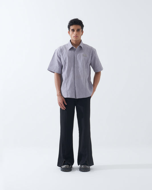 CRINKLED LIGHT GREY SHIRT