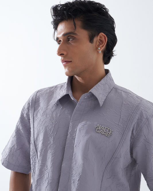 CRINKLED LIGHT GREY SHIRT