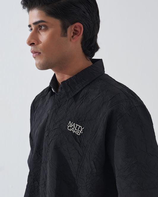 CRINKLED BLACK SHIRT