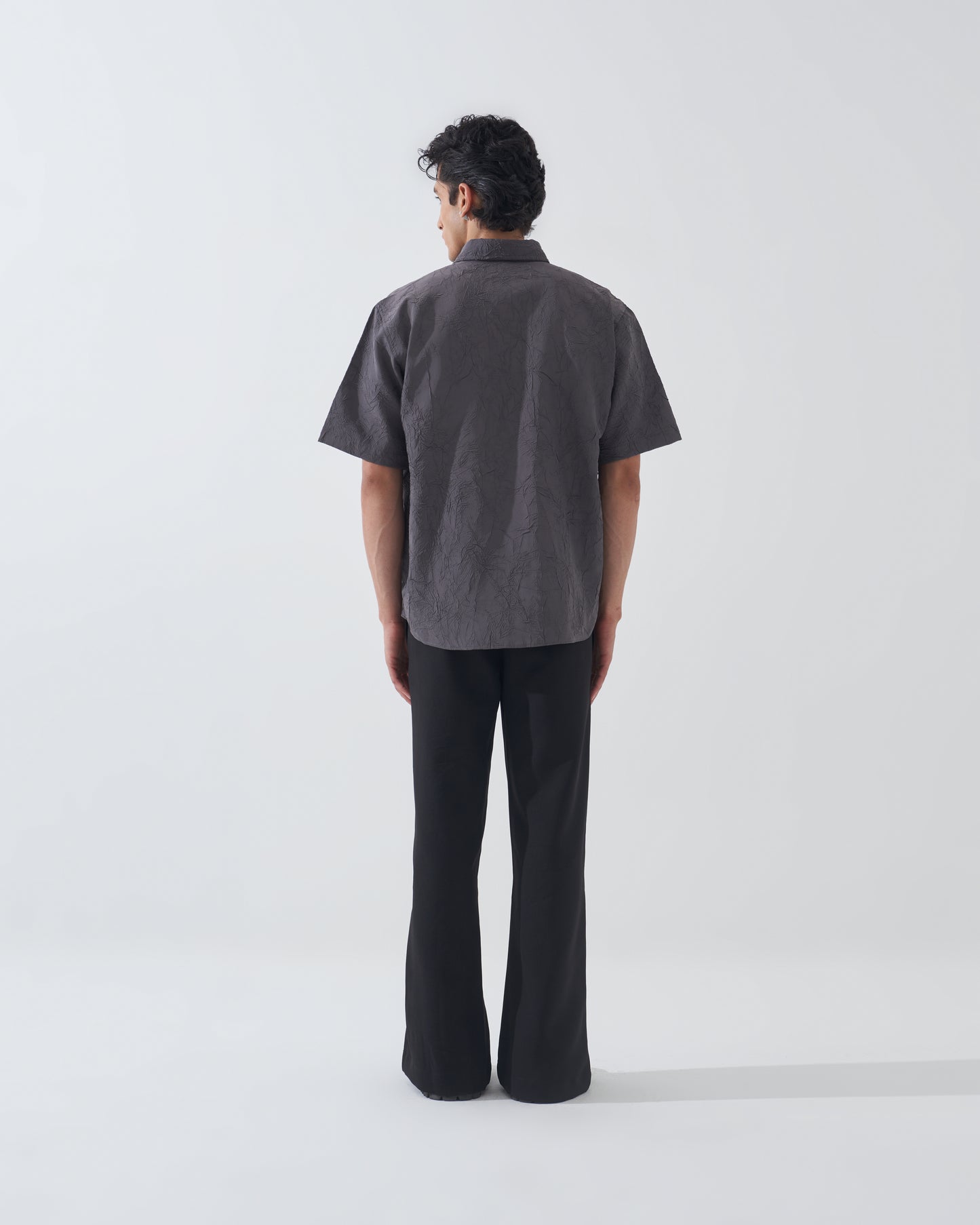 CRINKLED DARK GREY SHIRT