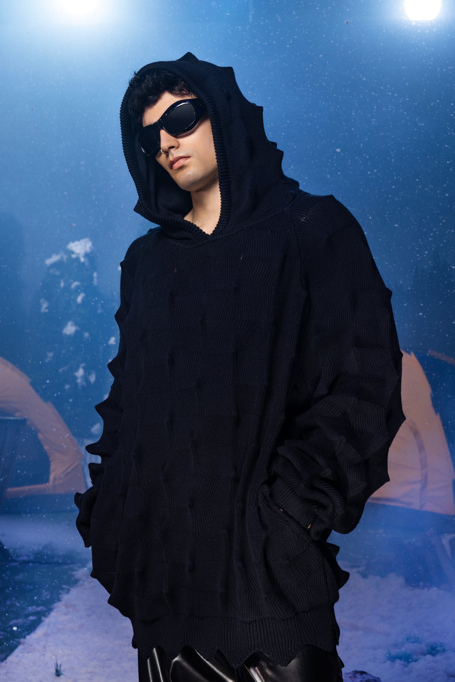 PUNK SPIKE HOODIE (BLACK)