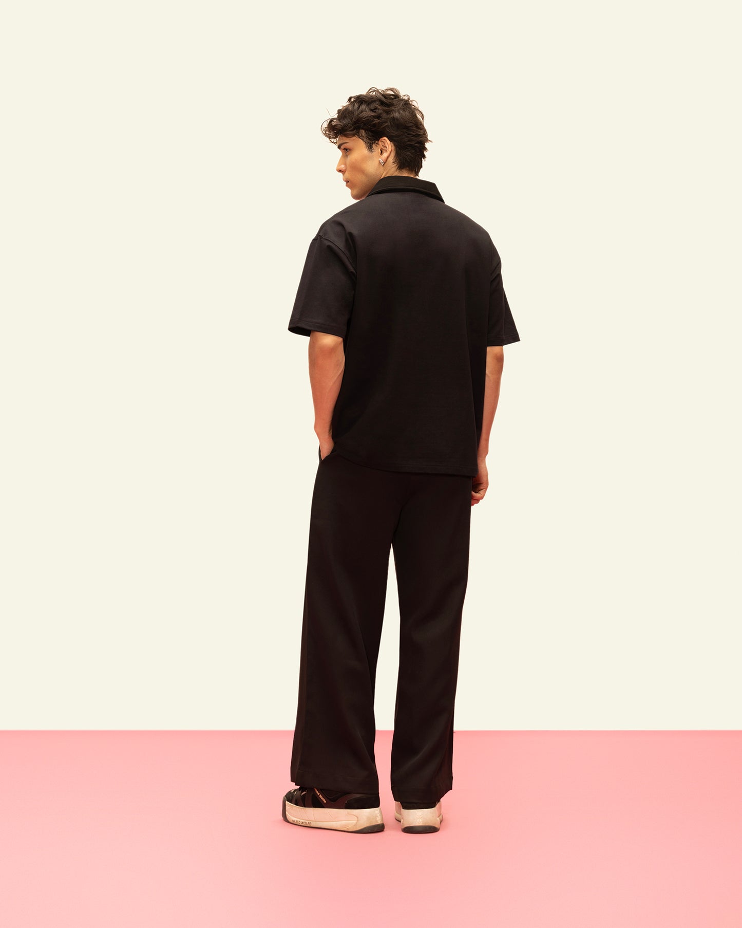 BLOCK COLLAR POLO (BLACK)