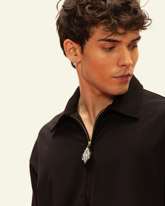 BLOCK COLLAR POLO (BLACK)