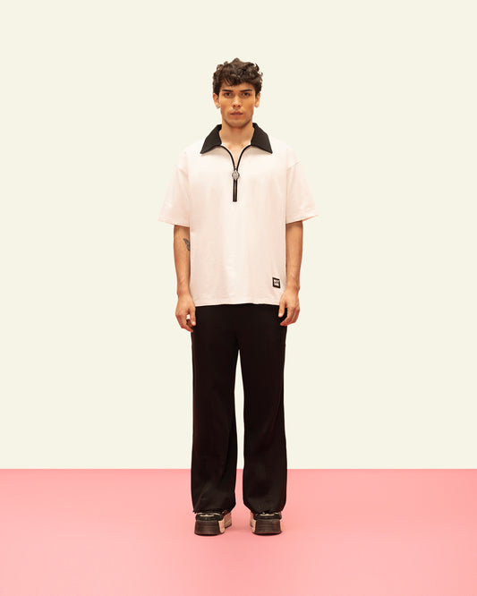 BLOCK COLLAR POLO (WHITE)