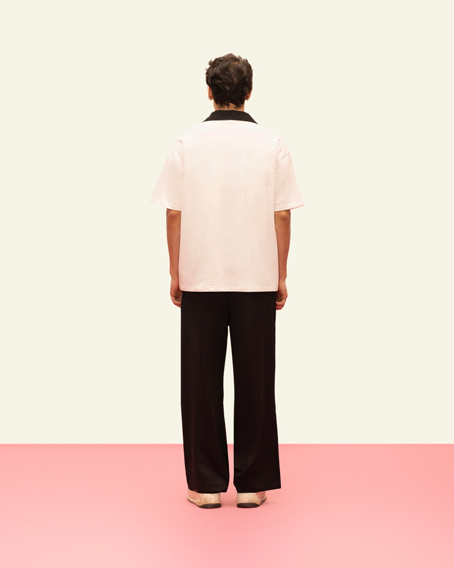 BLOCK COLLAR POLO (WHITE)