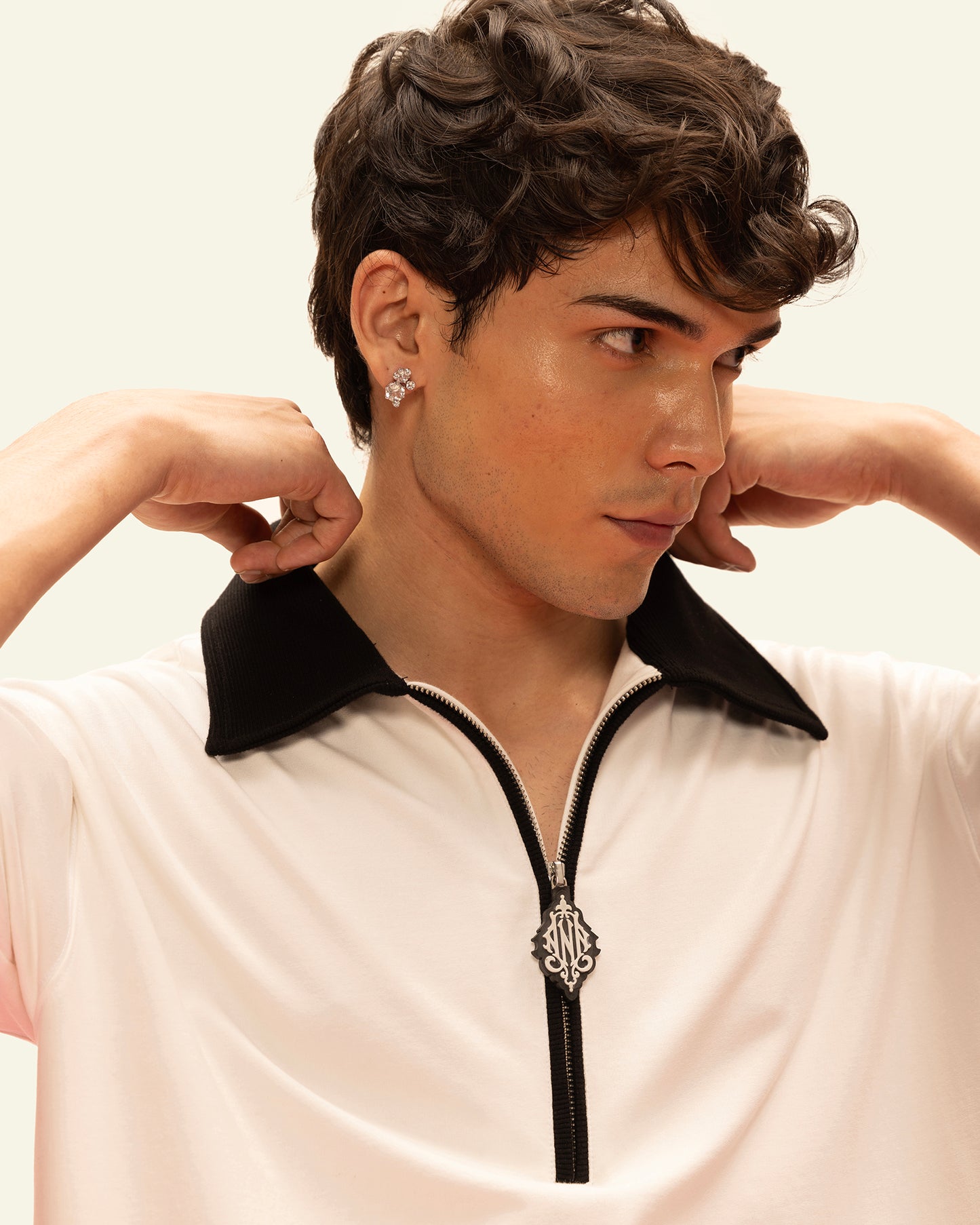 BLOCK COLLAR POLO (WHITE)