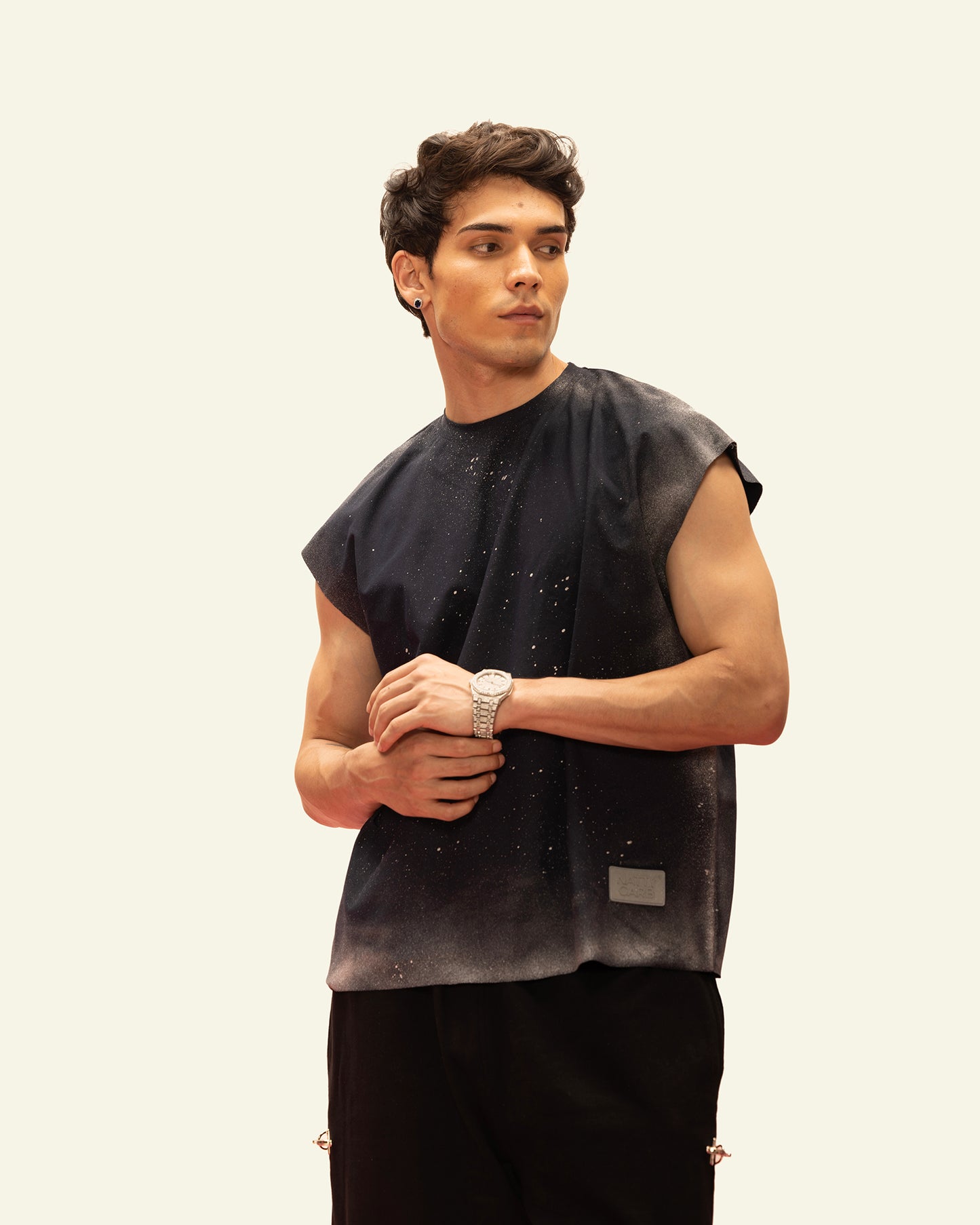 DIAMOND SCRIPT TANK (NAVY)