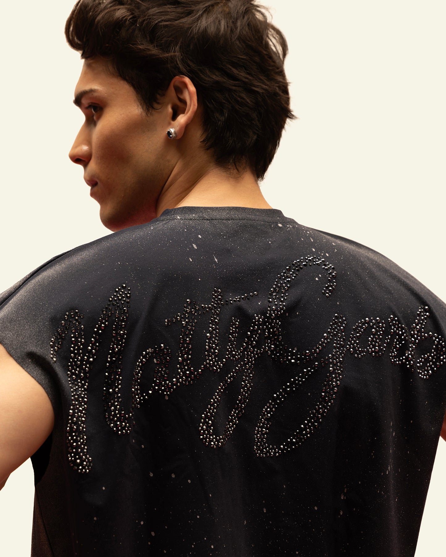 DIAMOND SCRIPT TANK (NAVY)
