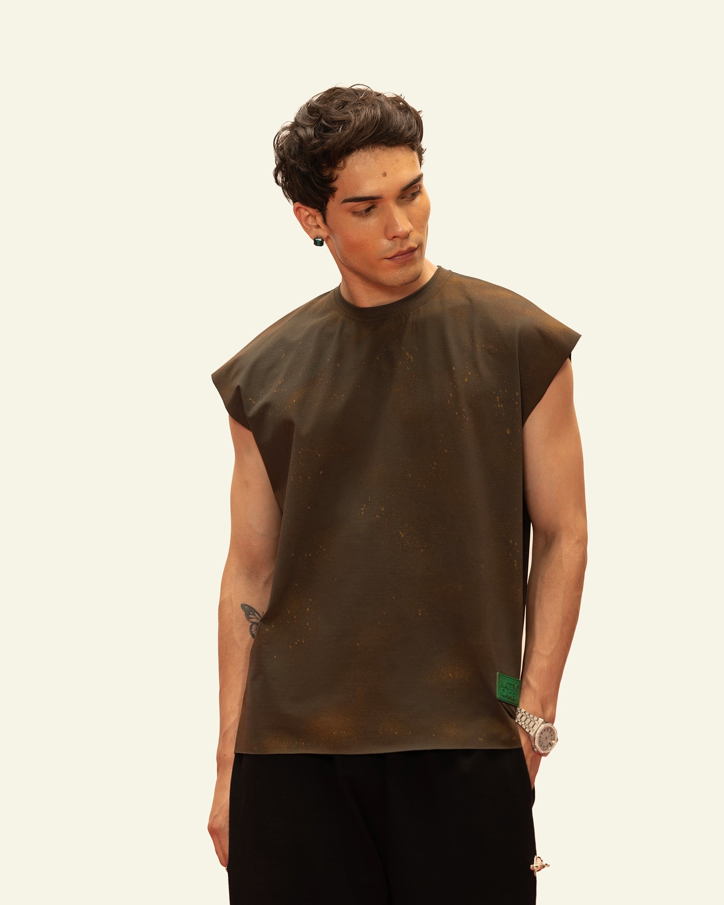 DIAMOND SCRIPT TANK (OLIVE GREEN)