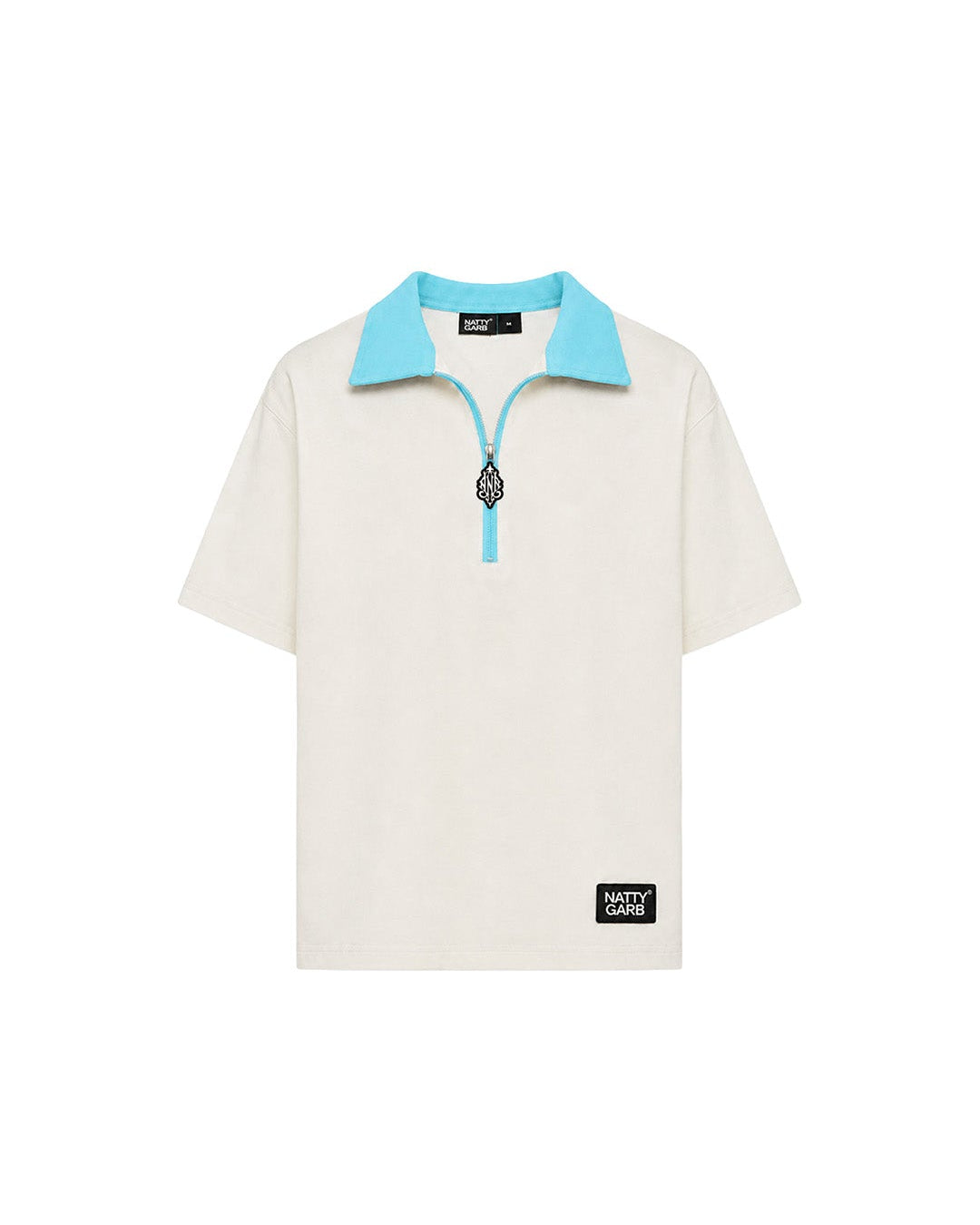 BLOCK COLLAR POLO (OYESTER WHITE )