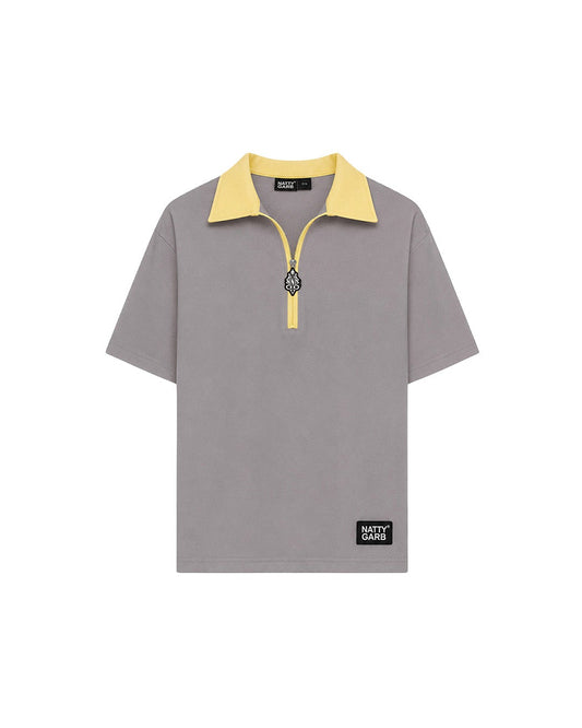 BLOCK COLLAR POLO (GREY)