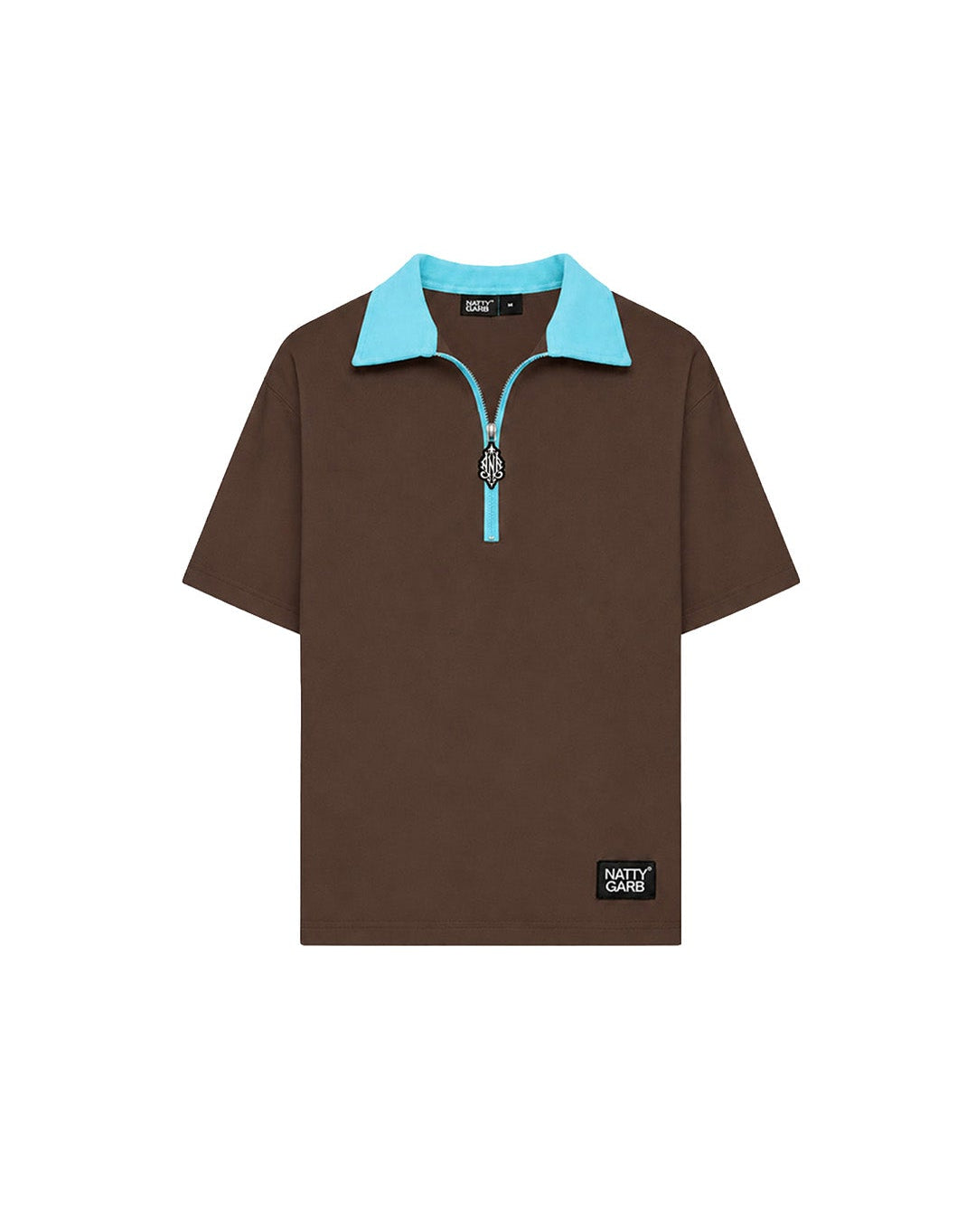 BLOCK COLLAR POLO (BROWN)