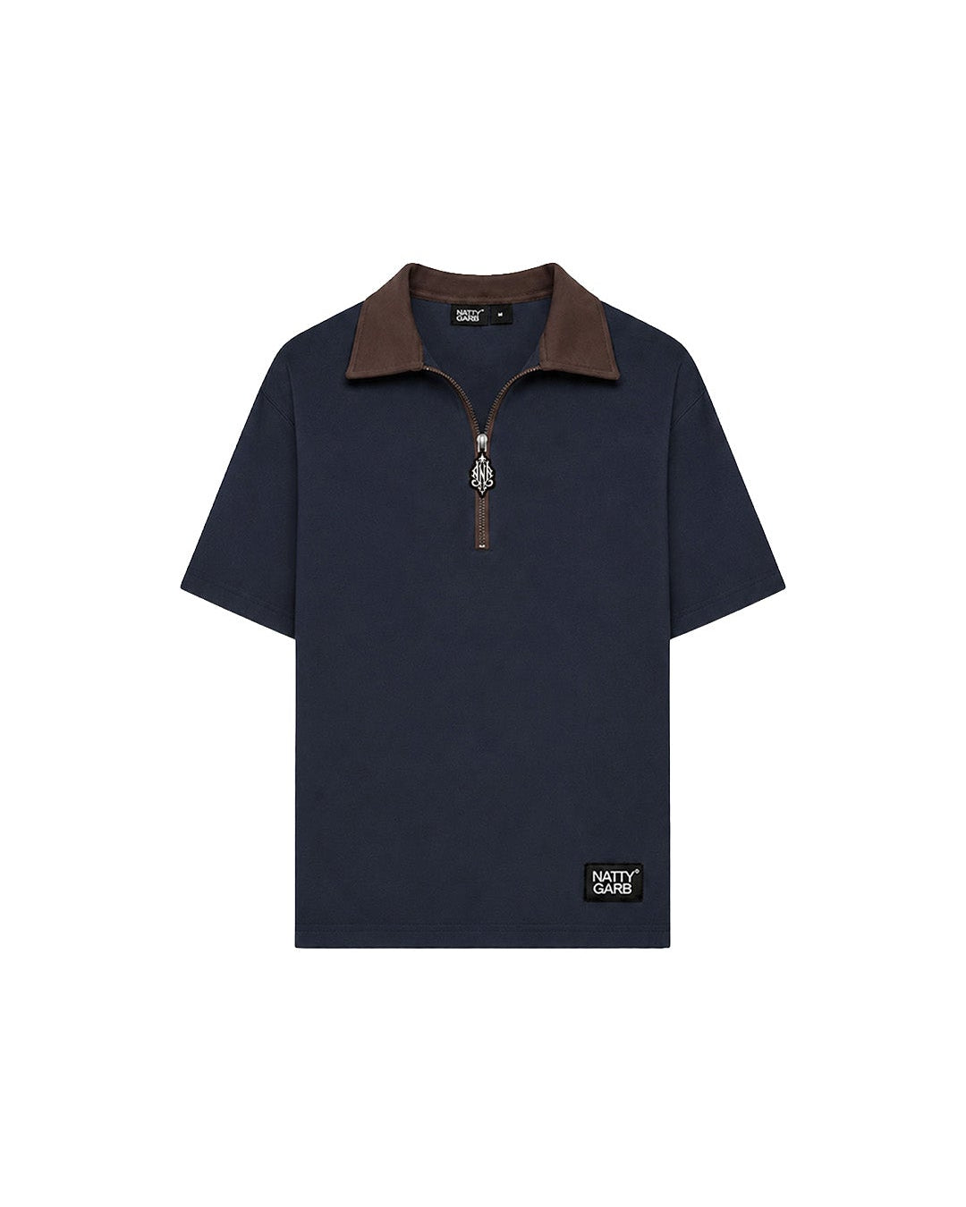 BLOCK COLLAR POLO (NAVY)
