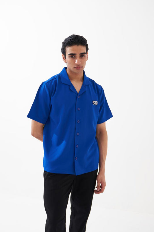 CUBAN COLLAR SHIRT (ULTRAMARINE)