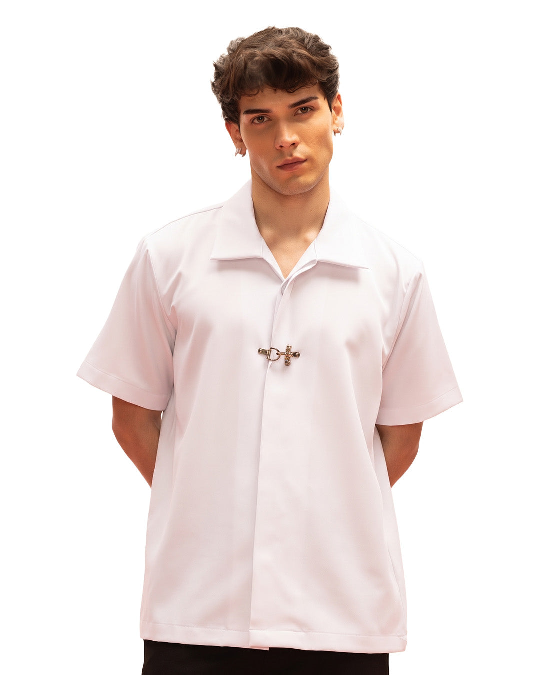 CLASP LOCK SHIRT HALF SLEEVES (WHITE)