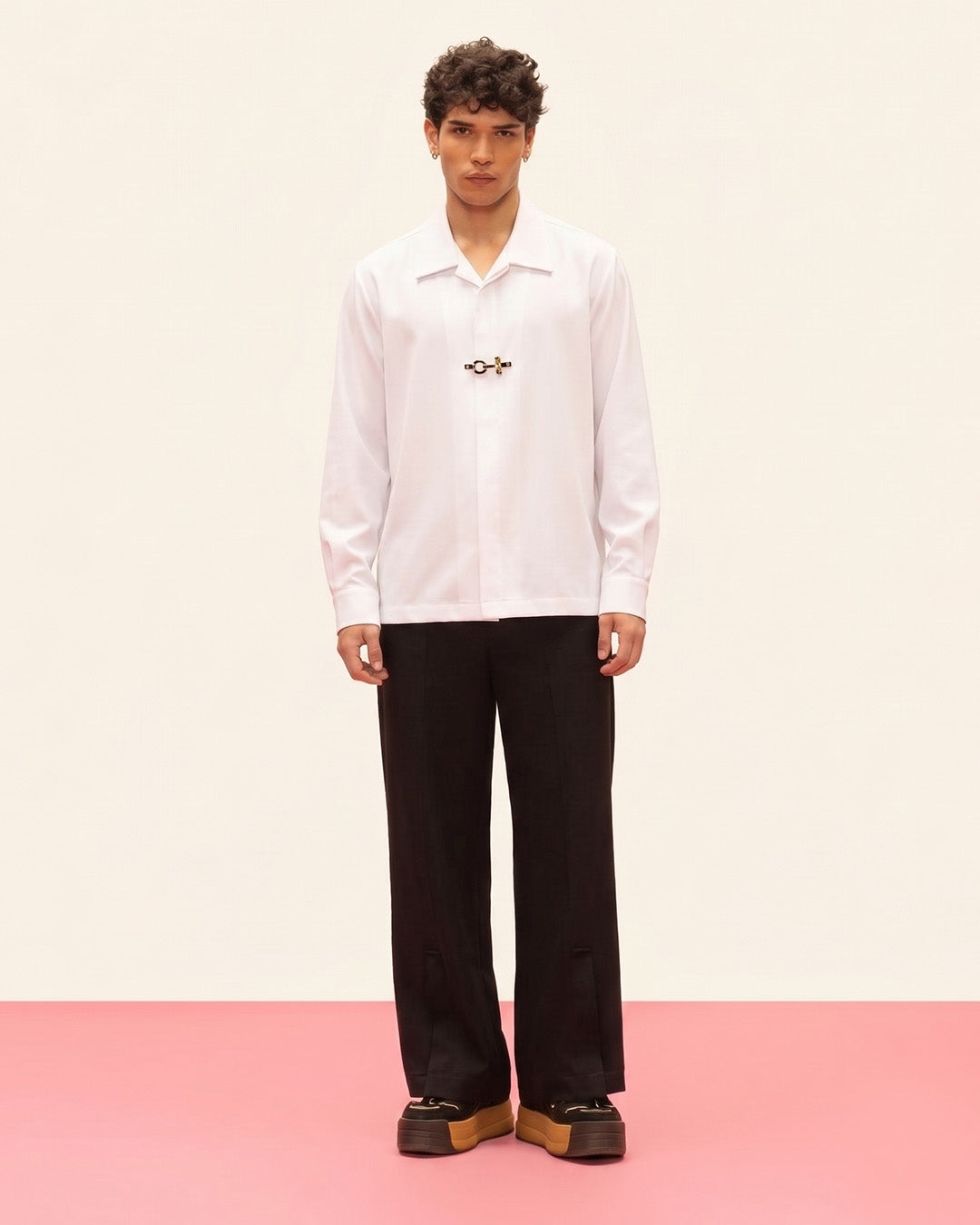 CLASP LOCK SHIRT FULL SLEEVES (WHITE)